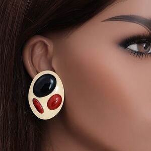 Women’s Oval Drop Earrings | Multi Color 0.9-Inch | Statement Fashion Jewelry